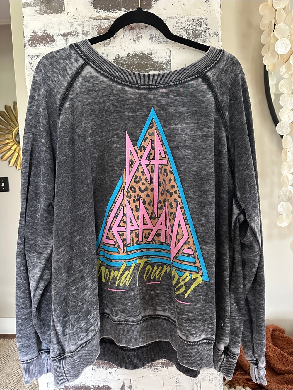 Graphic Sweatshirt - Charcoal with Pink & Blue Tour Print